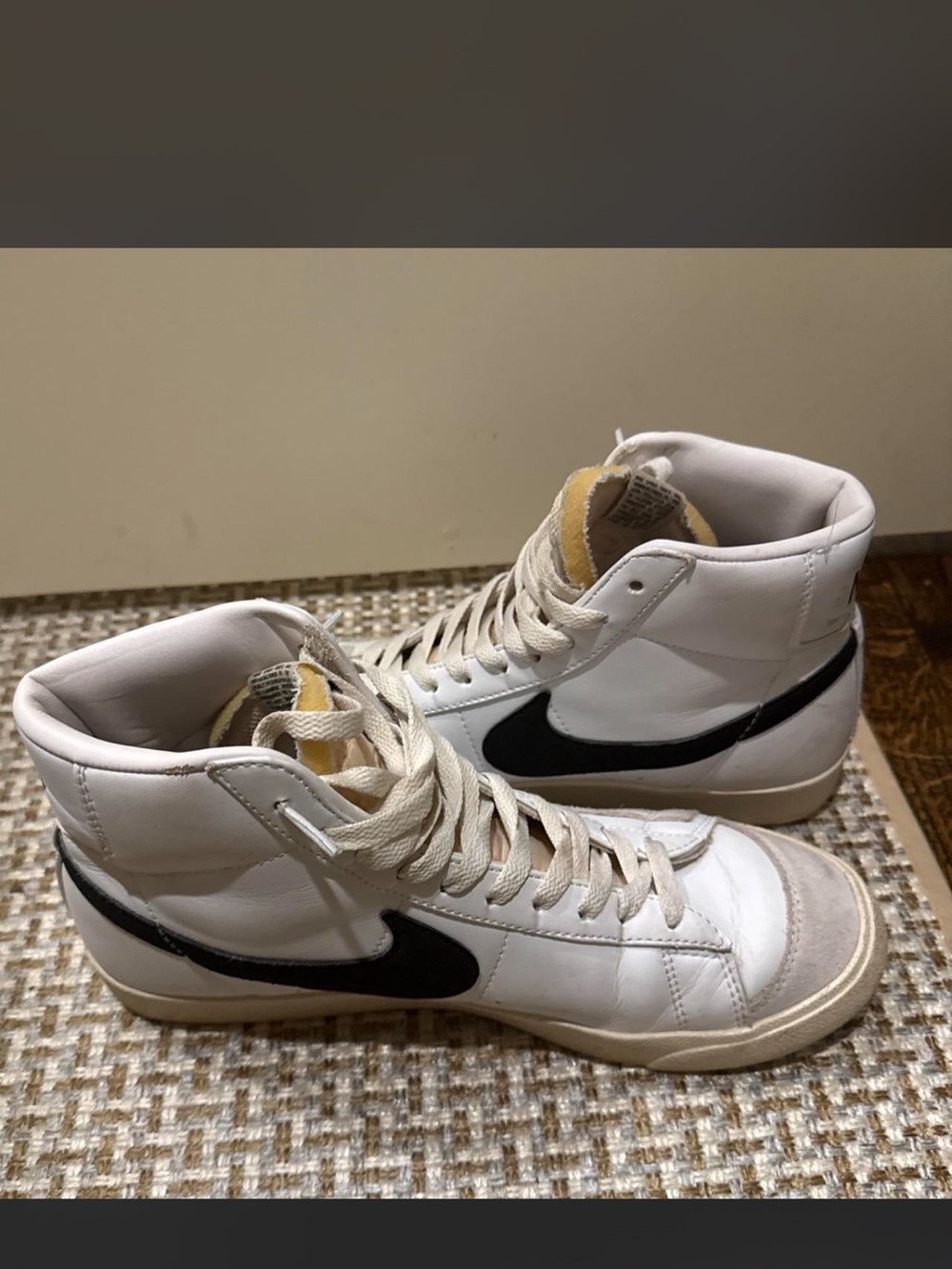 Nike White and Black High-Top Sneakers